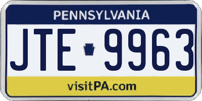 PA license plate JTE9963
