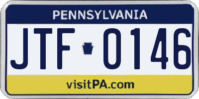 PA license plate JTF0146