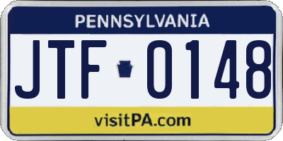 PA license plate JTF0148