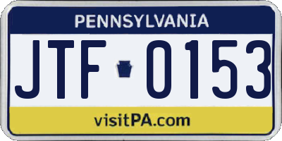 PA license plate JTF0153