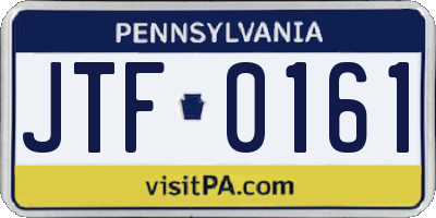 PA license plate JTF0161