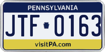 PA license plate JTF0163
