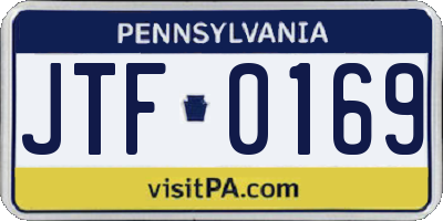PA license plate JTF0169
