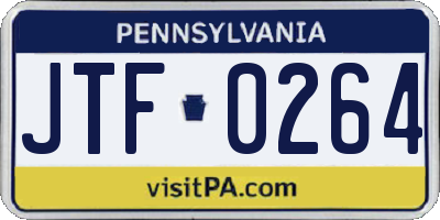 PA license plate JTF0264