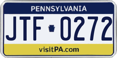 PA license plate JTF0272