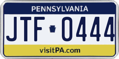 PA license plate JTF0444