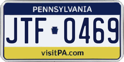 PA license plate JTF0469
