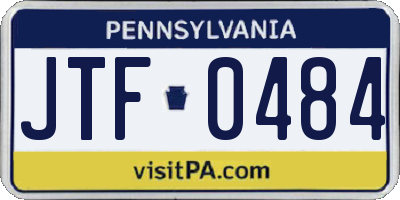 PA license plate JTF0484