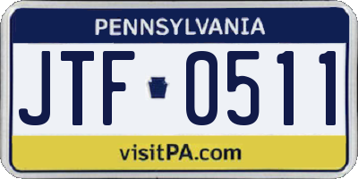 PA license plate JTF0511