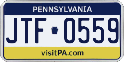 PA license plate JTF0559