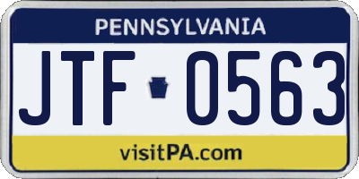 PA license plate JTF0563