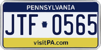 PA license plate JTF0565