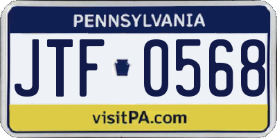 PA license plate JTF0568