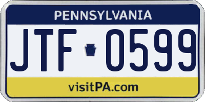 PA license plate JTF0599