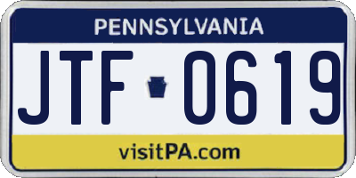 PA license plate JTF0619