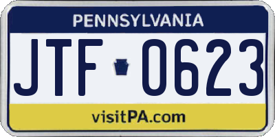 PA license plate JTF0623