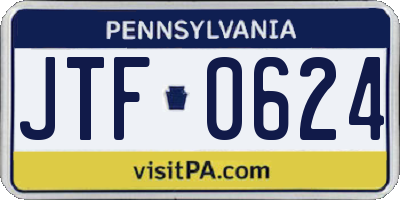 PA license plate JTF0624
