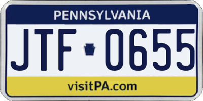 PA license plate JTF0655