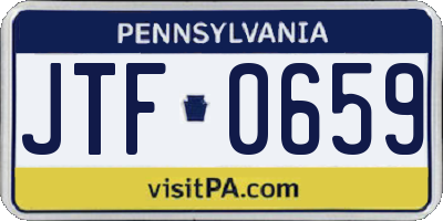 PA license plate JTF0659