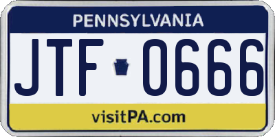 PA license plate JTF0666