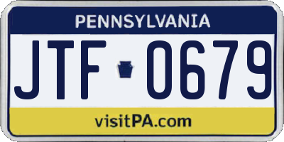 PA license plate JTF0679