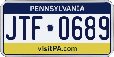 PA license plate JTF0689