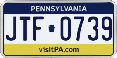 PA license plate JTF0739