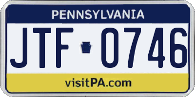 PA license plate JTF0746