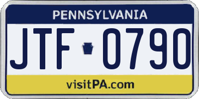 PA license plate JTF0790