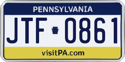 PA license plate JTF0861
