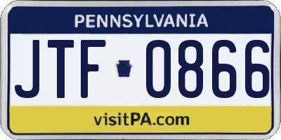 PA license plate JTF0866