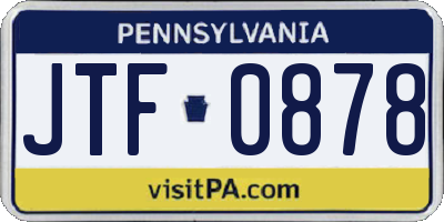 PA license plate JTF0878