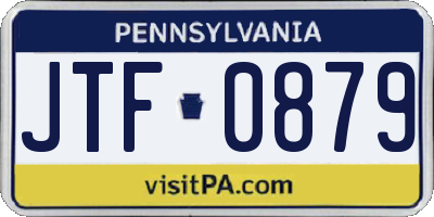 PA license plate JTF0879