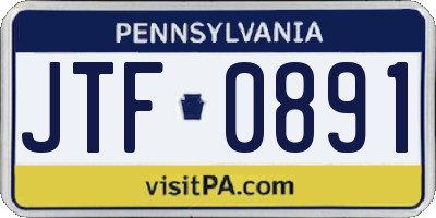 PA license plate JTF0891