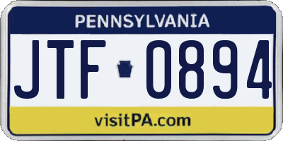 PA license plate JTF0894
