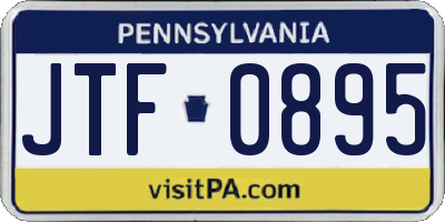 PA license plate JTF0895