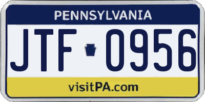 PA license plate JTF0956