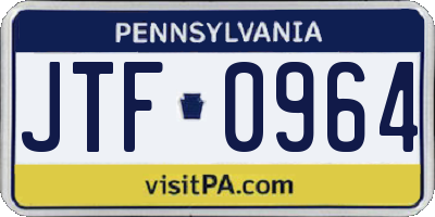 PA license plate JTF0964