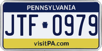 PA license plate JTF0979