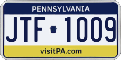 PA license plate JTF1009