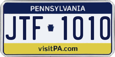 PA license plate JTF1010