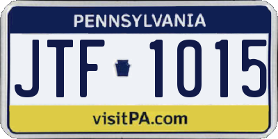 PA license plate JTF1015