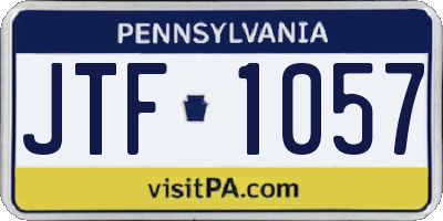 PA license plate JTF1057