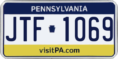 PA license plate JTF1069