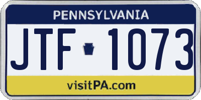 PA license plate JTF1073
