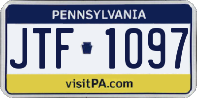 PA license plate JTF1097