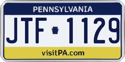 PA license plate JTF1129