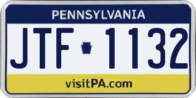 PA license plate JTF1132