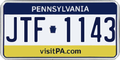 PA license plate JTF1143