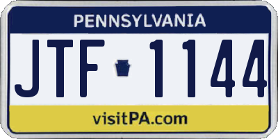 PA license plate JTF1144